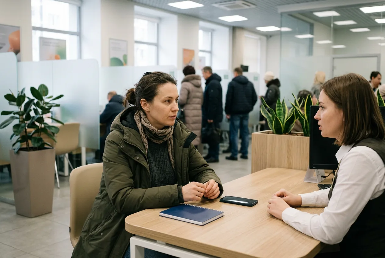 Консультация клиента в отделении банка по вопросам лимитов на покупку криптовалюты