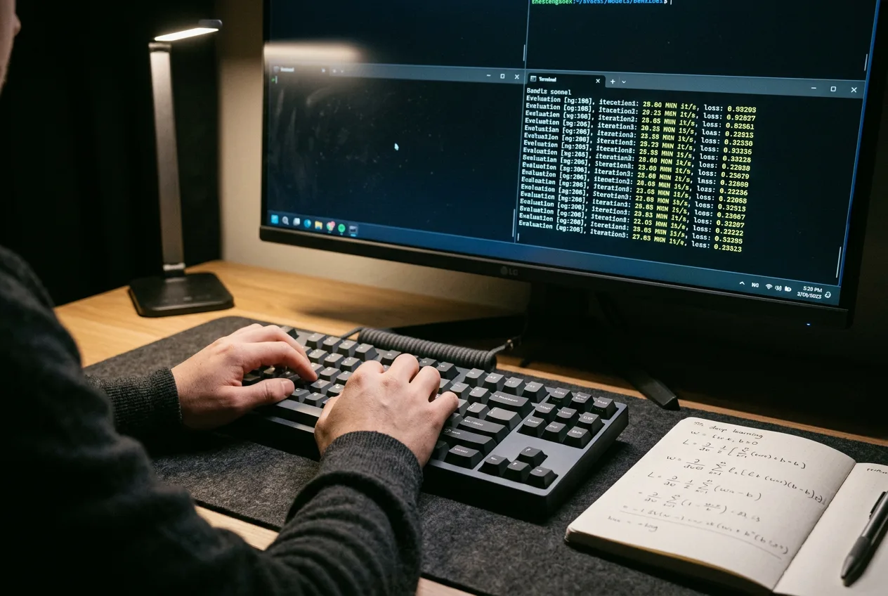 Разработчик запускает бенчмарки и тесты кода для ИИ-модели Kimi K3.1 Pro